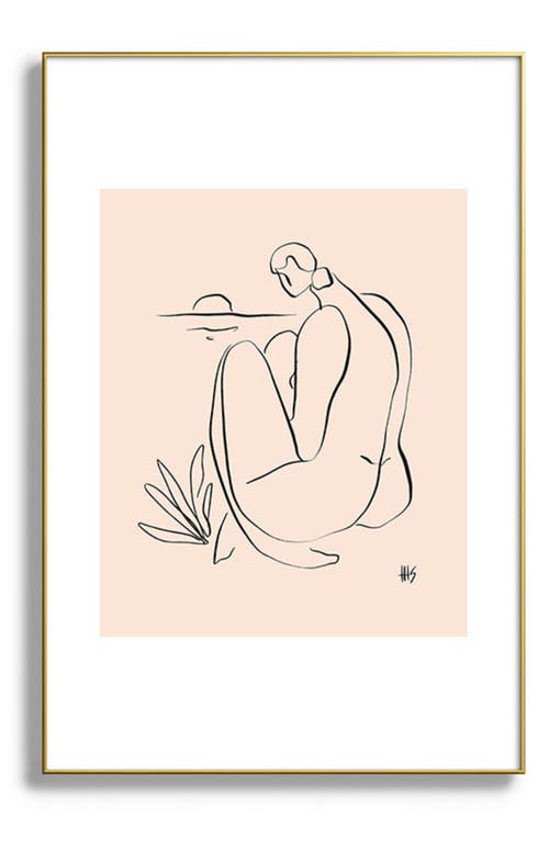 Deny Designs Summer Lines Framed Art Print in Golden Tones 