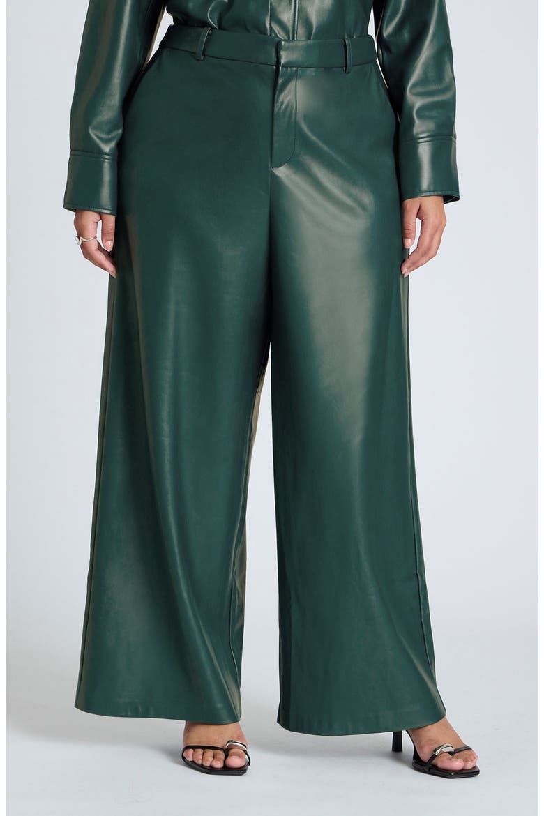 Wide Leg Faux Leather Pants, Main, color, JUNE BUG