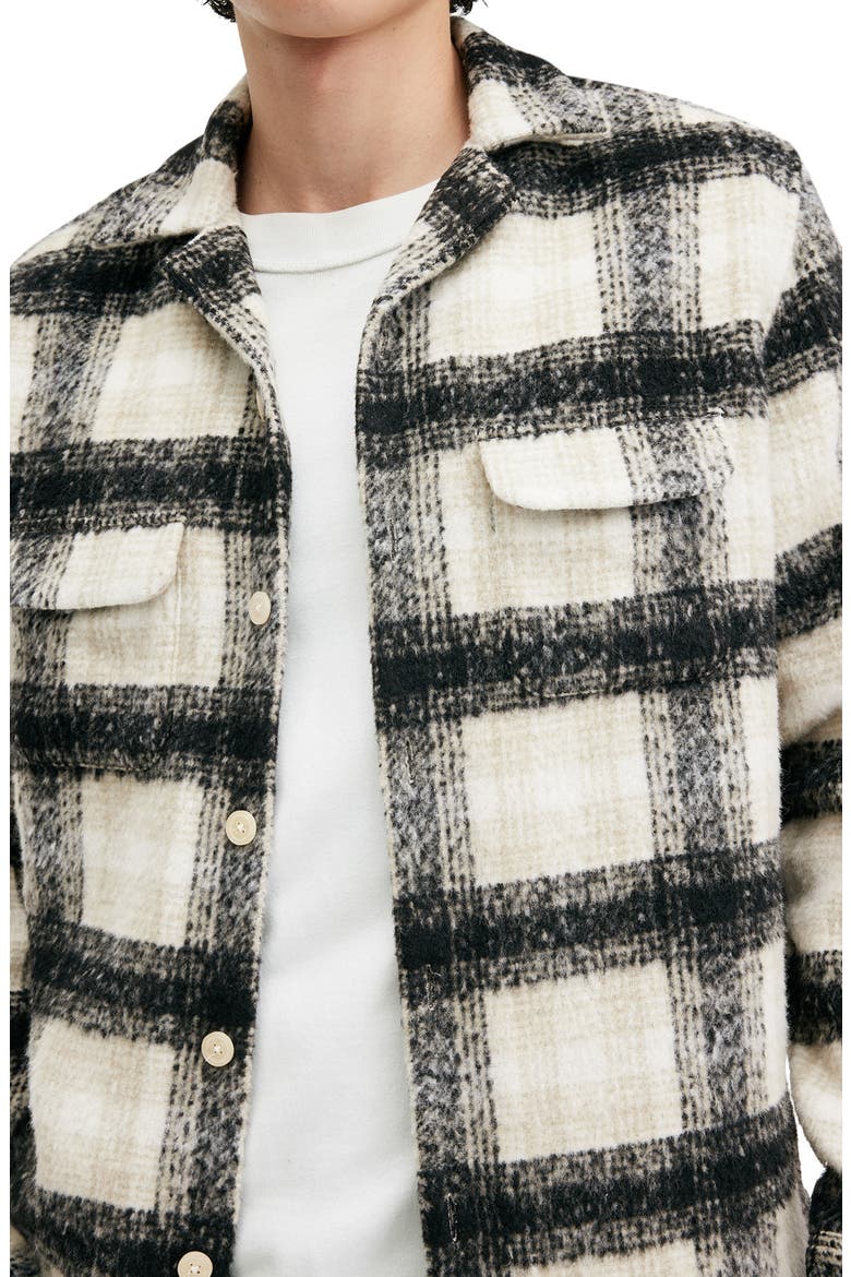 Lapse Plaid Fleece Overshirt, Alternate, color, BLACK/ GREY