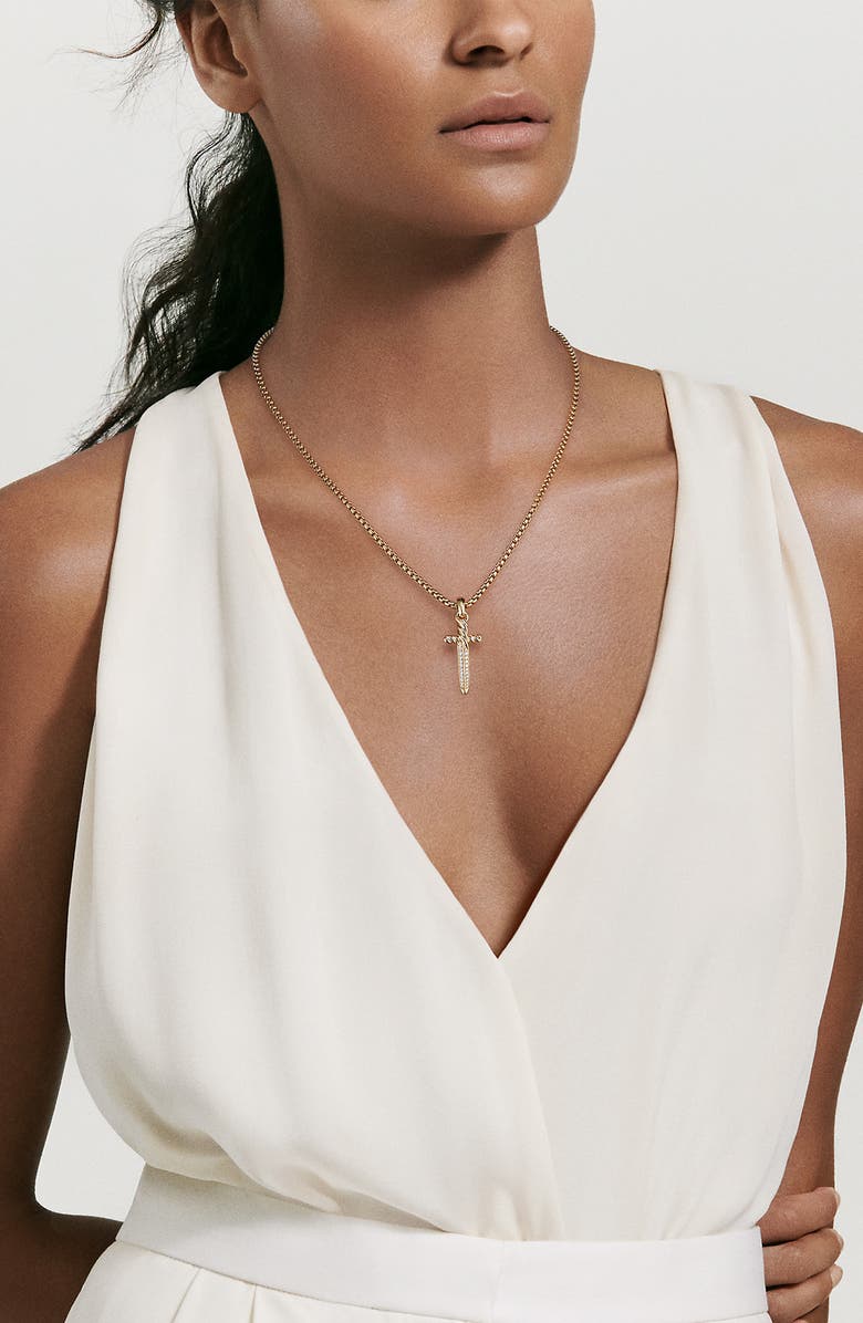 David Yurman Diamond Dagger Pendant, Alternate, color,