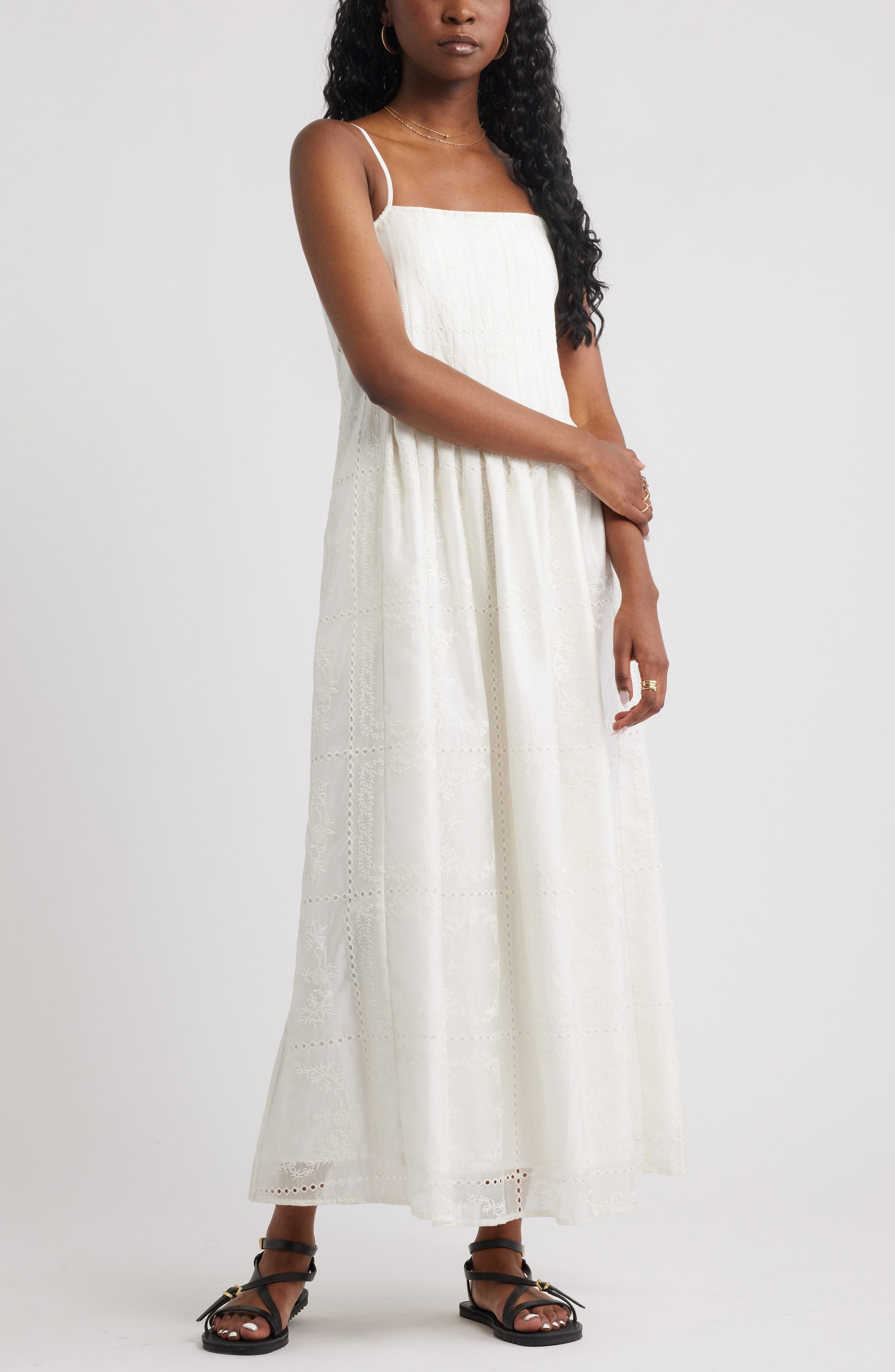 Treasure & Bond Embroidered Maxi Sundress