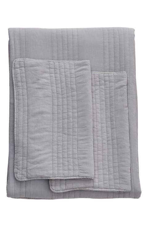 Stone Washed Cotton Quilt & Sham Set