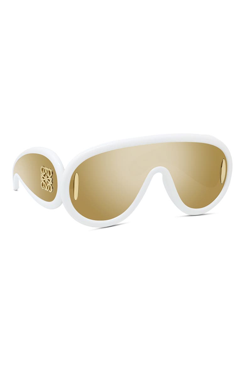 x Paula's Ibiza 56mm Mask Sunglasses, Alternate, color, IVORY / BROWN MIRROR