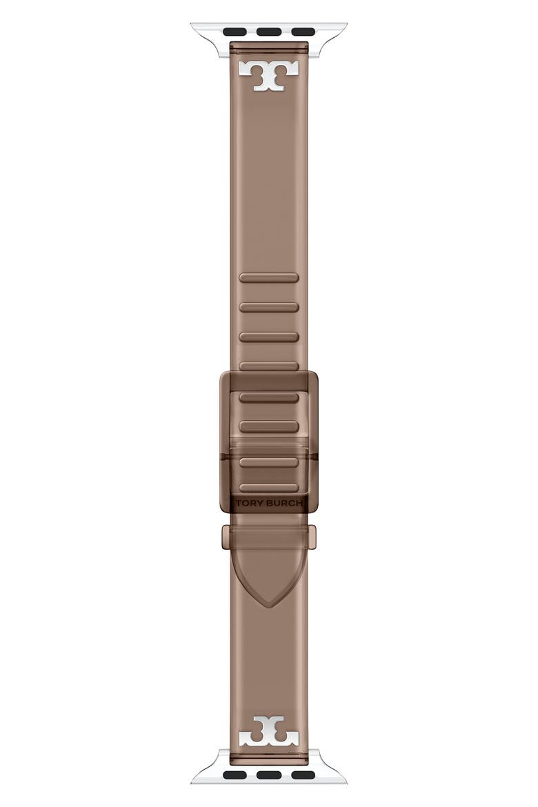 The Single T Jelly 16mm Apple Watch® Watchband, Main, color, BROWN