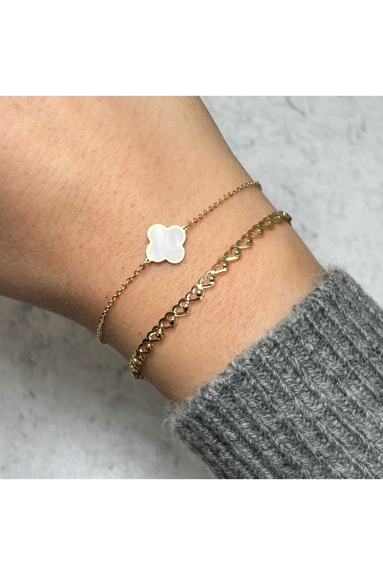 Large Mother of Pearl Single Clover Bracelet, Alternate, color, Mother of Pearl