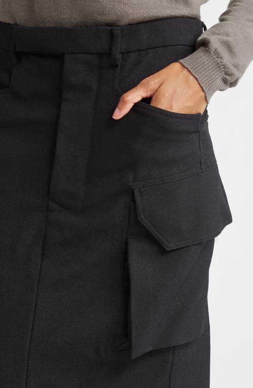 Rick Owens Firbanks Virgin Wool Twill Cargo Skirt In Blue