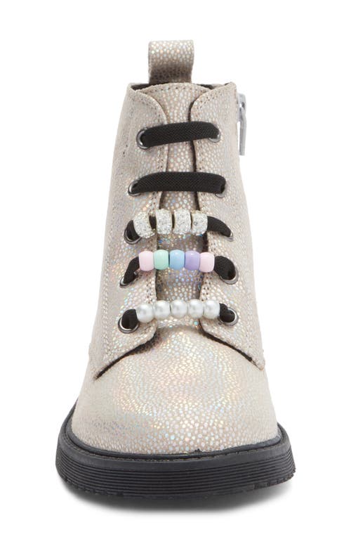 Harper Canyon Kids' Poppey Beaded Combat Boot In Black