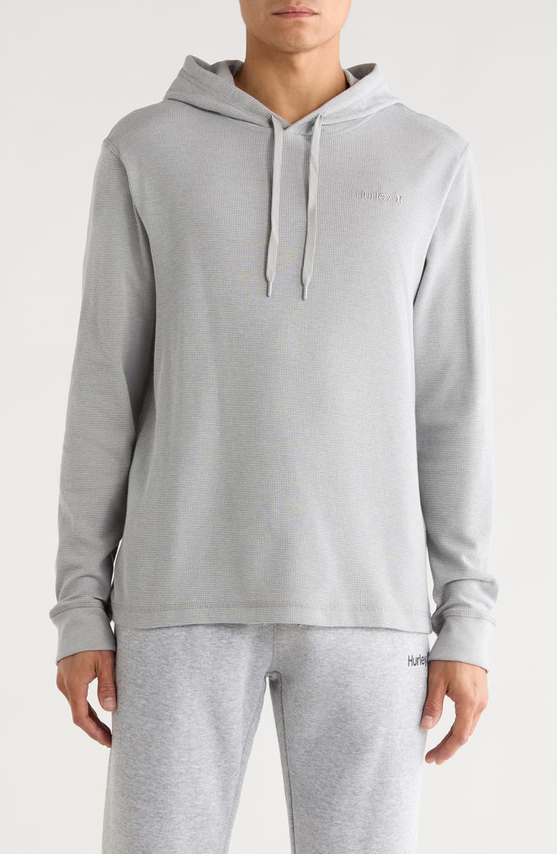 Hurley O&O Thermal Hoodie, Main, color, Dark Grey Heather