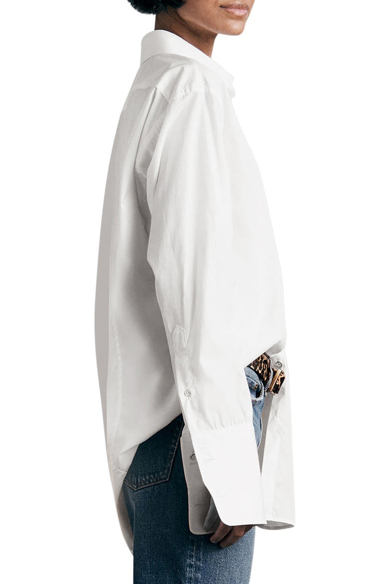 Diana Cotton Poplin Button-Up Shirt, Alternate, color, WHITE