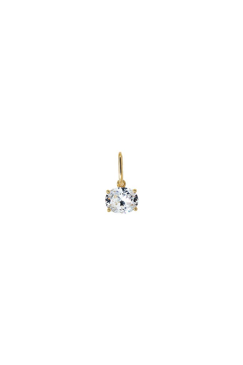 Colored CZ Oval Charm, Main, color, Gold