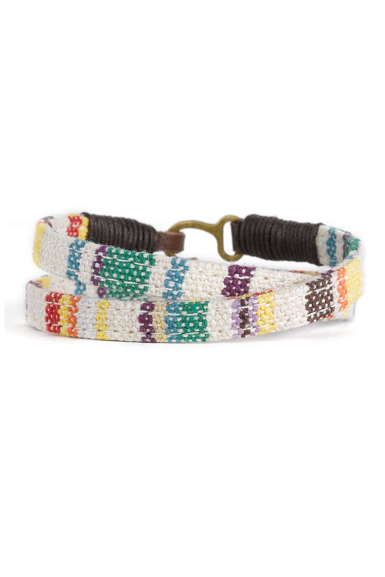 'Tribal' Wrap Bracelet, Main, color, NATURAL