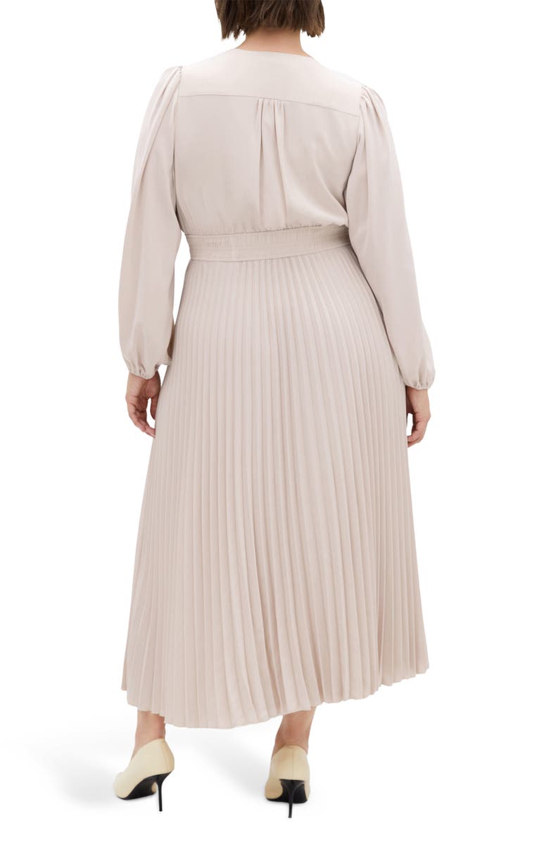 City Chic Fate Long Sleeve Pleated Maxi Dress, Alternate, color,