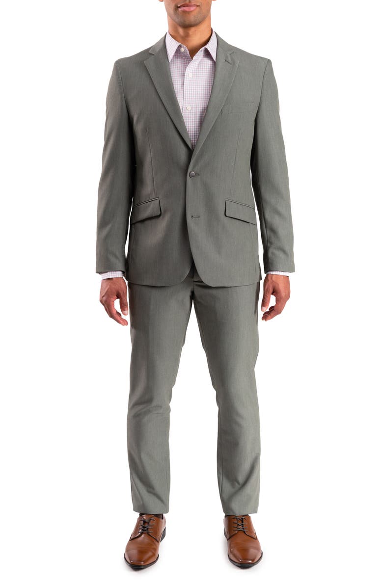 SAVILE ROW CO Bi-Stretch Solid 2-Piece Suit, Main, color, Green