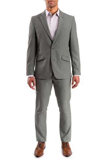 SAVILE ROW CO Bi-Stretch Solid 2-Piece Suit