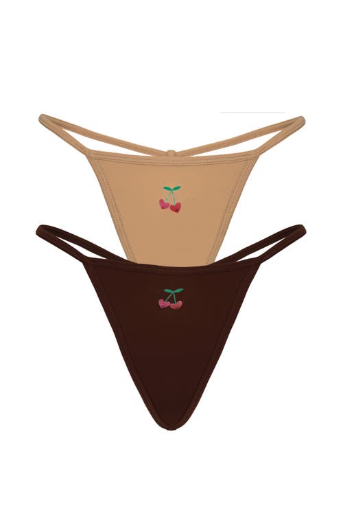 Cheeky Cherry 2-pack Leakproof Everyday Liner Ultra Smooth String Thong In Sienna/java