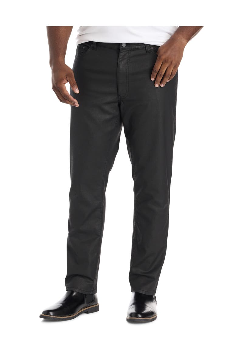 True Nation by DXL Big & Tall Coated Denim Pants, Main, color, Black