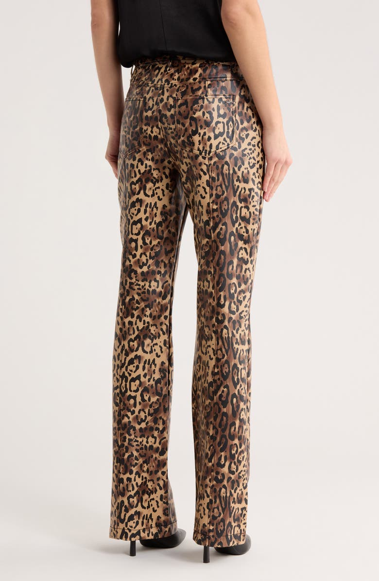 Cinq à Sept Leopard Faux Leather Pants, Alternate, color, Black/ Sahara