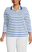 Lands' End 3/4 Sleeve Supima Cotton Polo Shirt