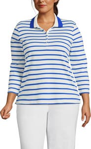 Lands' End 3/4 Sleeve Supima Cotton Polo Shirt