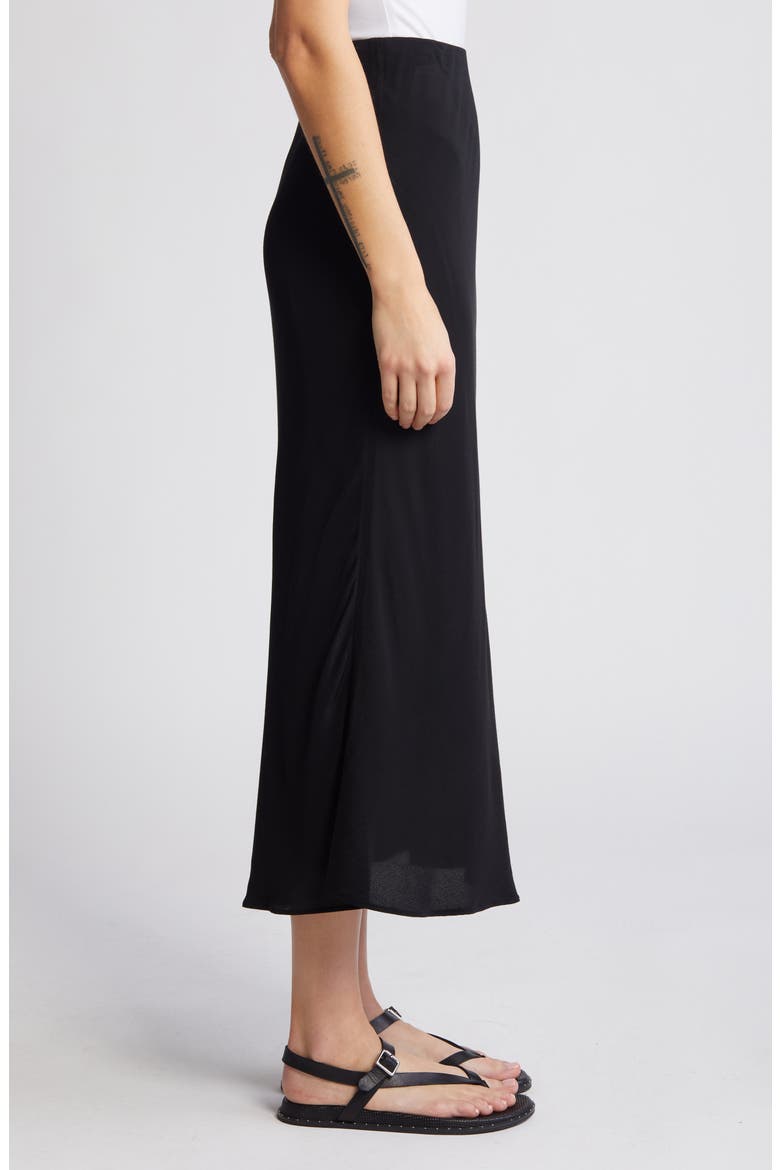 Bias Cut Midi Skirt, Alternate, color, BLACK