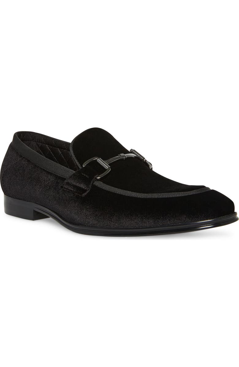 Steve Madden Aahron Leather Loafer, Main, color, Black/ Silver