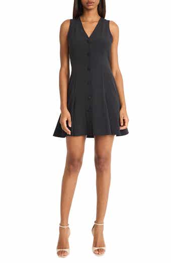 Donna Morgan Sleeveless Button Front Fit & Flare Minidress