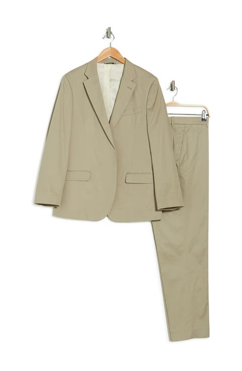 Tan Solid Notch Lapel Suit