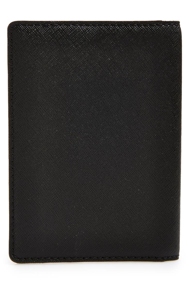 'cedar street' leather passport holder, Alternate, color, BLACK