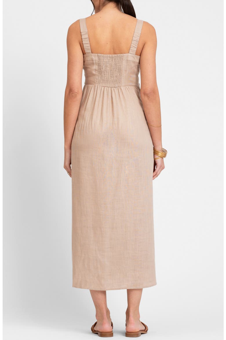 Button Front Maternity/Nursing Midi Sundress, Alternate, color, TAUPE