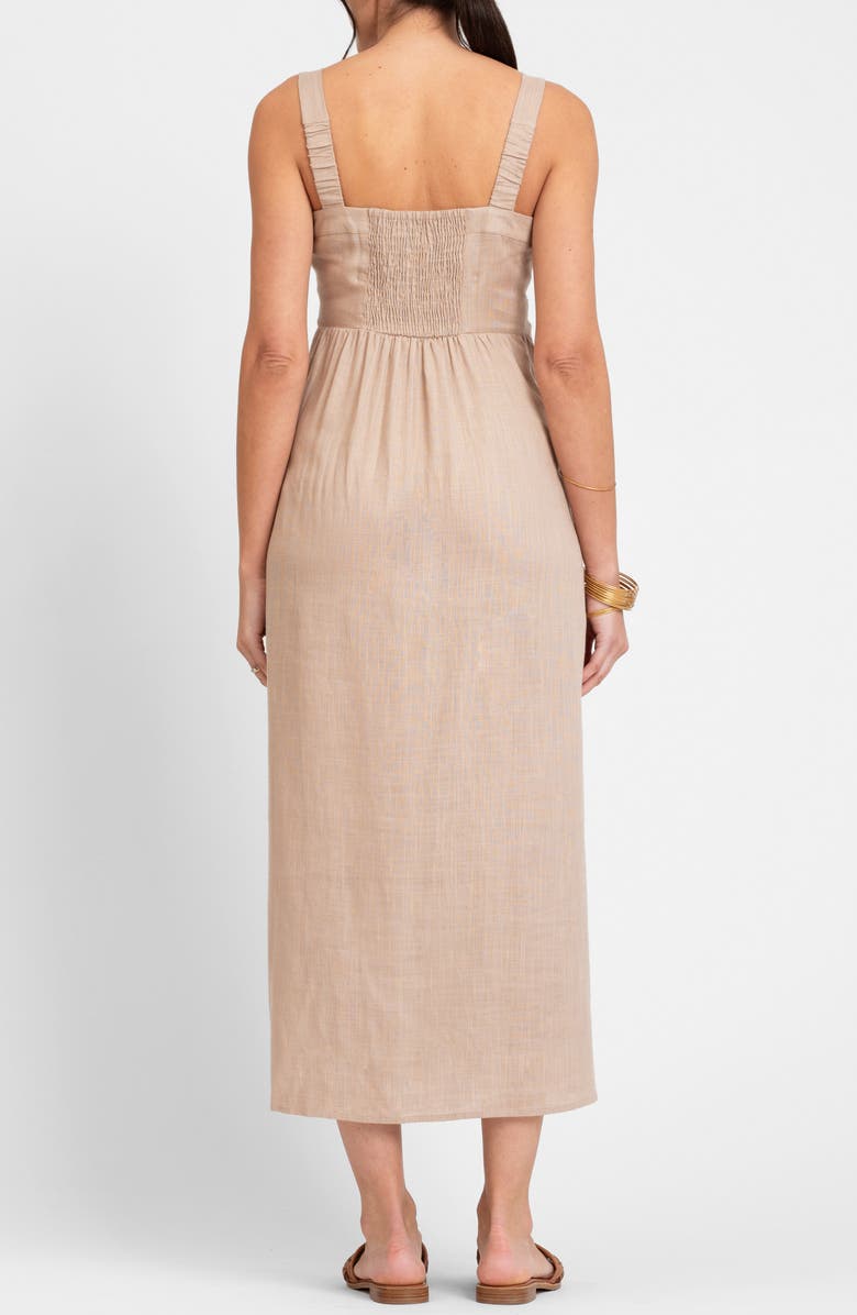 Seraphine Button Front Maternity/Nursing Midi Sundress, Alternate, color, Taupe