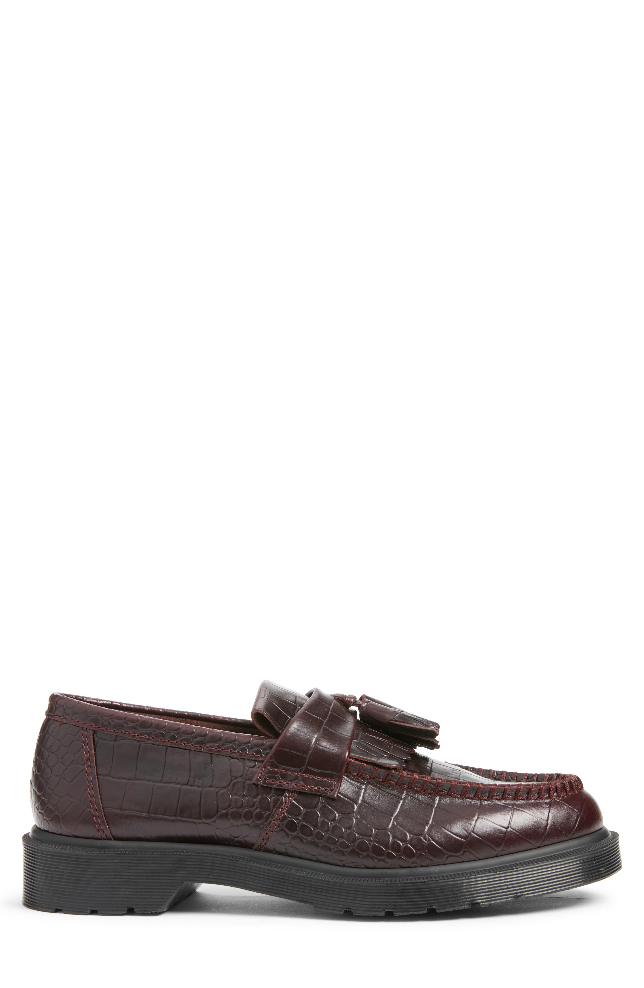 Adrian Croc Embossed Tassel Loafer, Alternate, color, SPICED BROWN