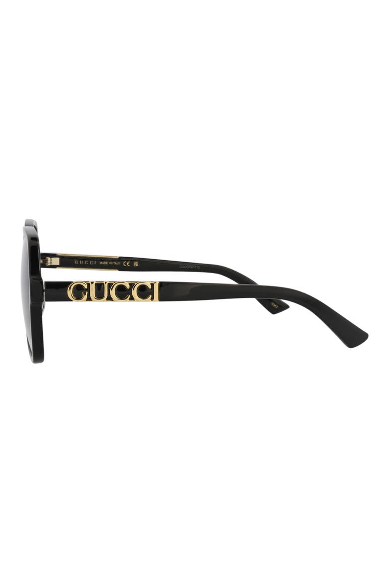 58mm Square Sunglasses, Alternate, color, BLACK BLACK GREY