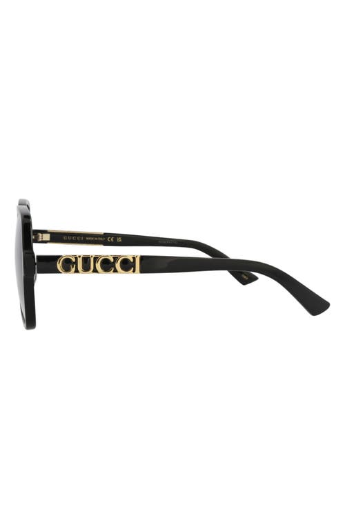 Gucci 58mm Square Sunglasses In Black Black Grey