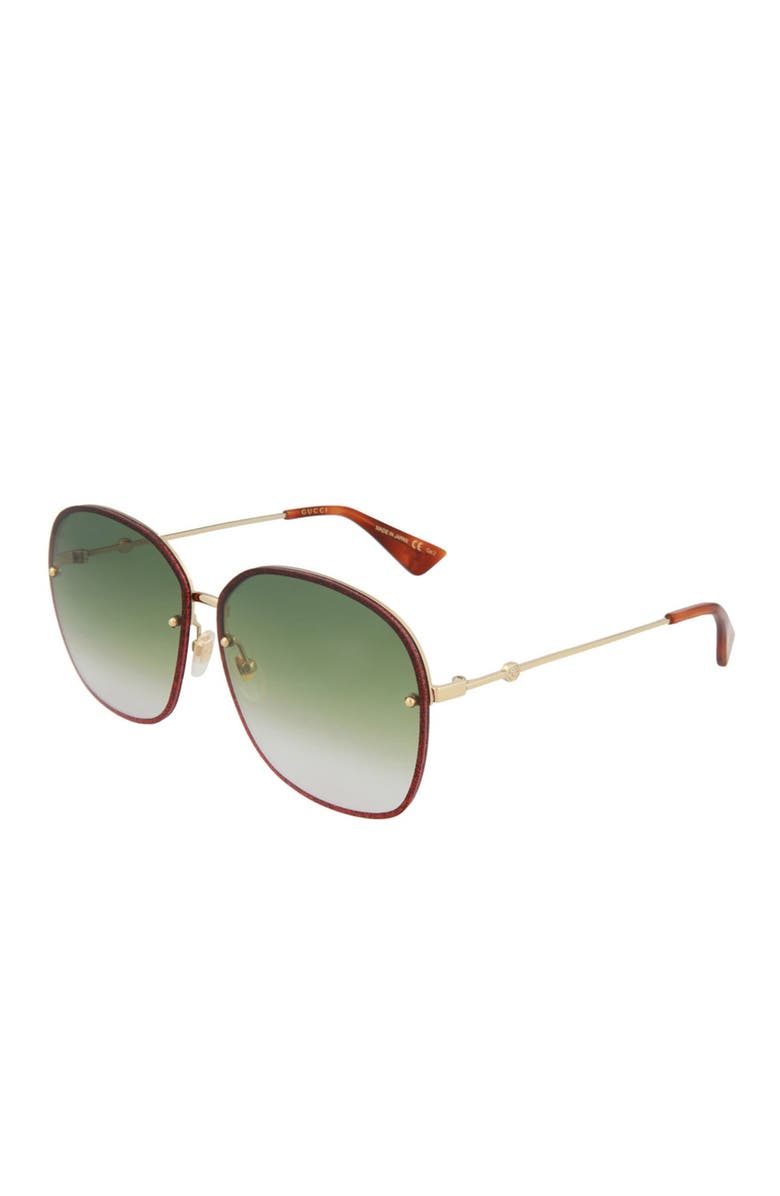 Gucci 63mm Fashion Rectangle Sunglasses, Alternate, color,