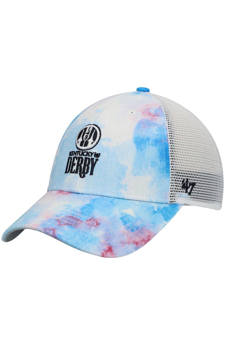 '47 Women's '47 Blue/White Kentucky Derby 148 Garment Washed Tie-Dye Adjustable Hat, Main, color, 