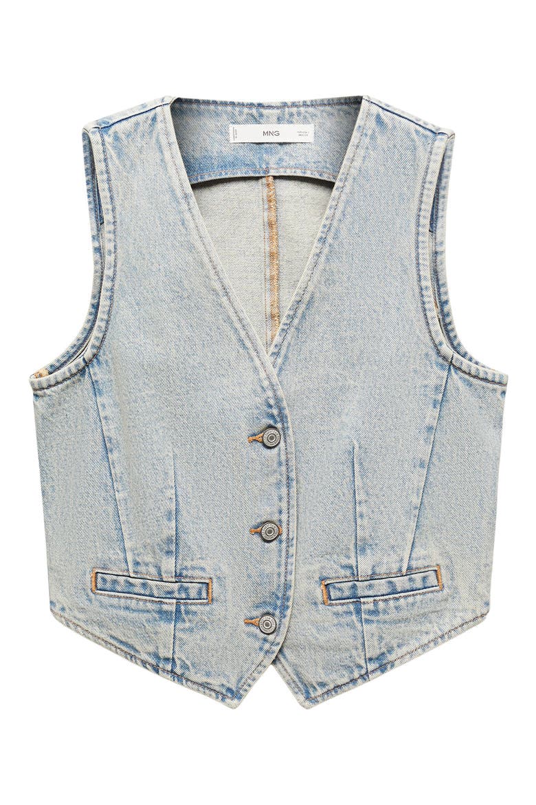 Taylor Crop Denim Vest, Alternate, color, DENIM