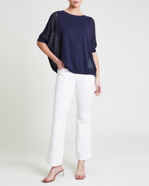 Santorelli Levi Dolman-sleeve Mesh Knit Sweater In Midnight