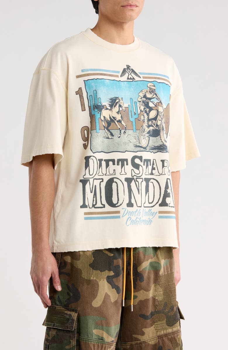 DIET STARTS MONDAY '81 Racing Cotton Graphic T-Shirt, Alternate, color, Antique White