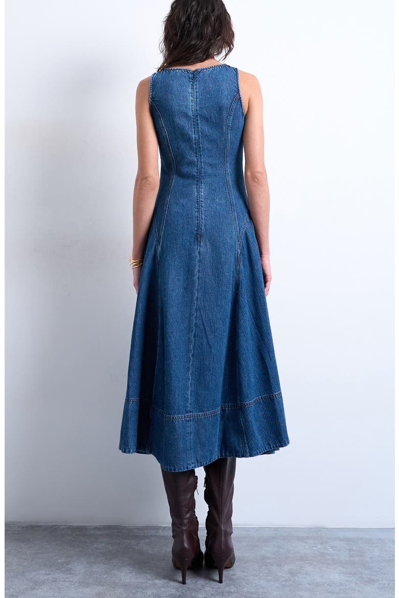 Sleeveless Denim Dress, Alternate, color, MEDIUM BLUE