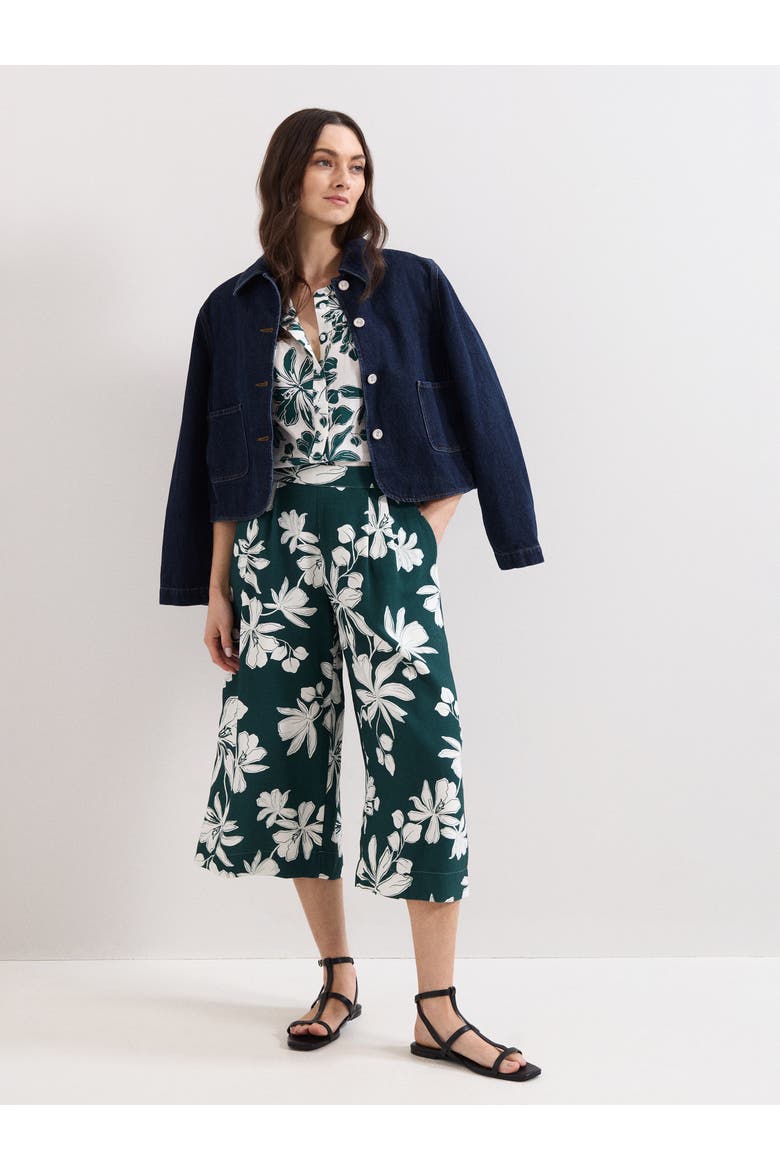 Josie Culotte Crop Trousers, Alternate, color, Green