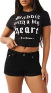 True Religion True Baddie Crop Stretch Cotton Graphic T-Shirt