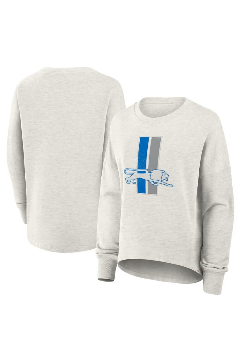 Women's Fanatics Heather Gray Detroit Lions Oversized Hometown Pullover Sweatshirt, Main, color, Heather Gray