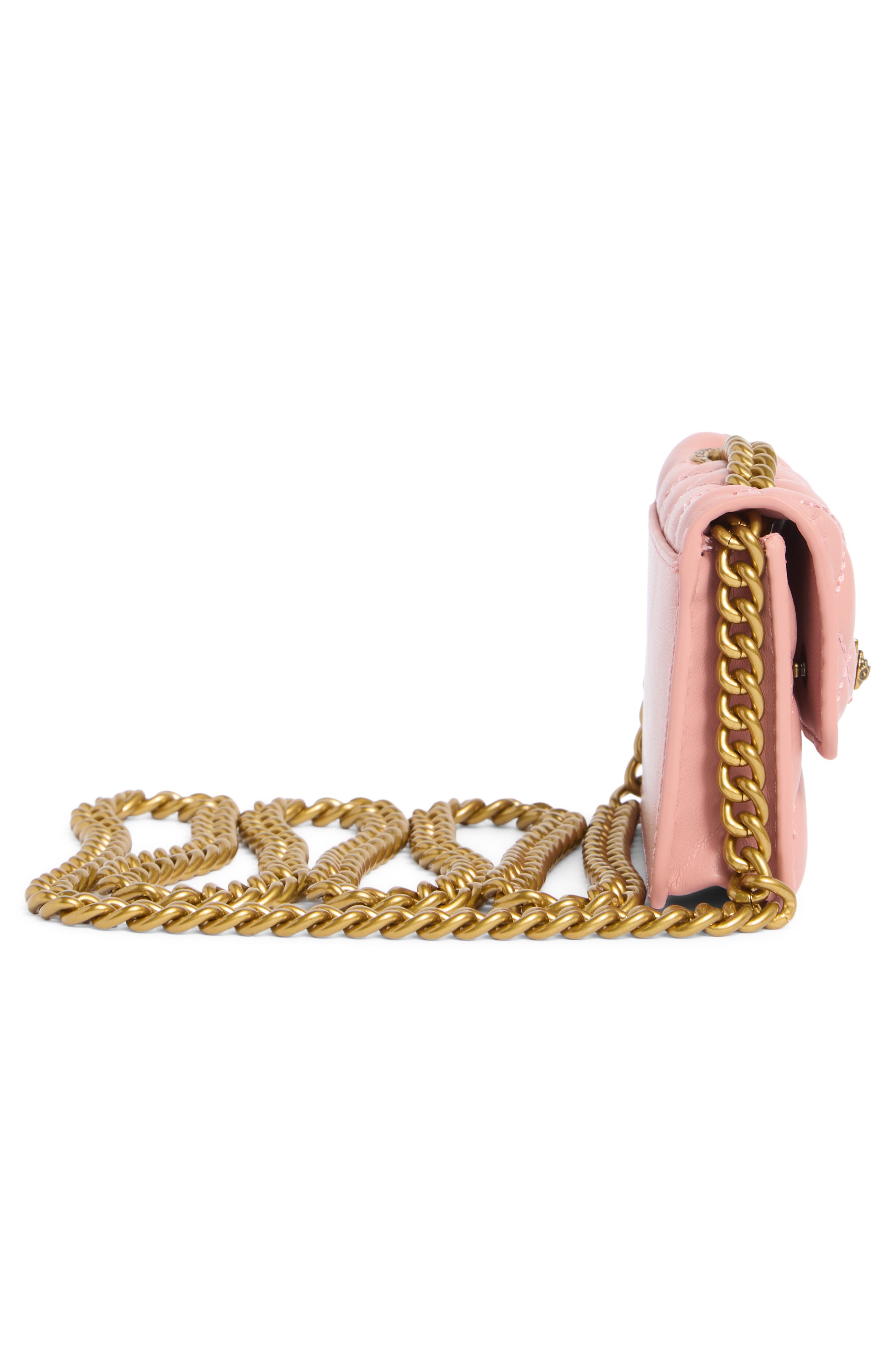 Micro Kingsley Quilted Leather Crossbody Bag, Alternate, color, LIGHT/ PASTEL PINK