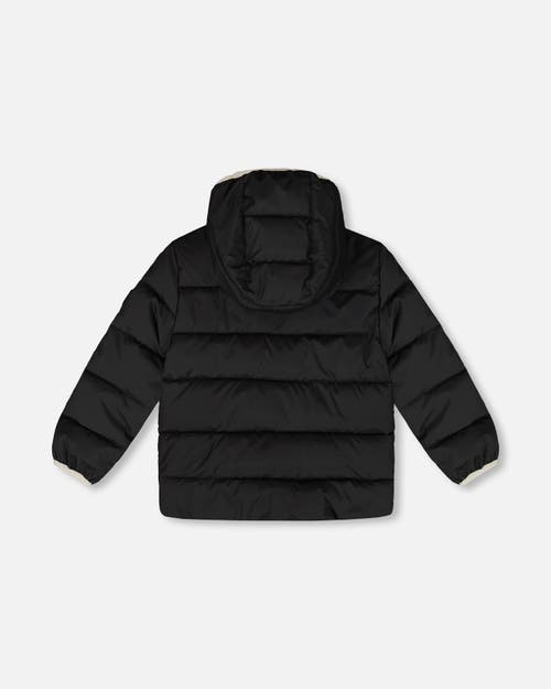 Deux Par Deux Kids Gender Inclusive Compressible Winter Puffy Coat Designed For Car Seat In Black