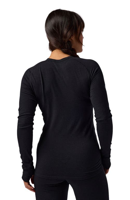 Backcountry Cedars Rws Merino Lt-wt Baselayer Crew Top In Black