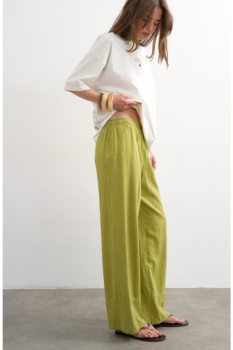 Linen Blend Straight Leg Pants, Alternate, color, MGREEN