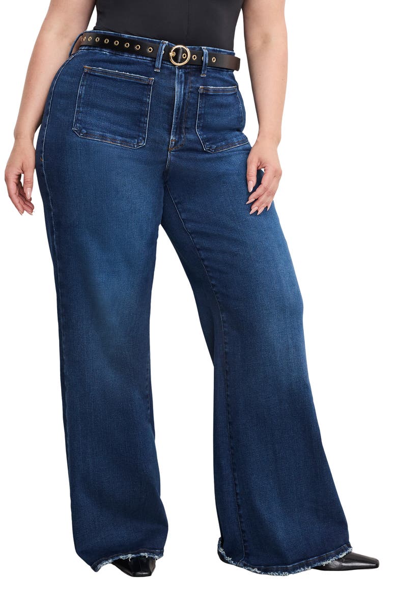 Good Waist Patch Pocket Palazzo Jeans, Alternate, color, INDIGO911