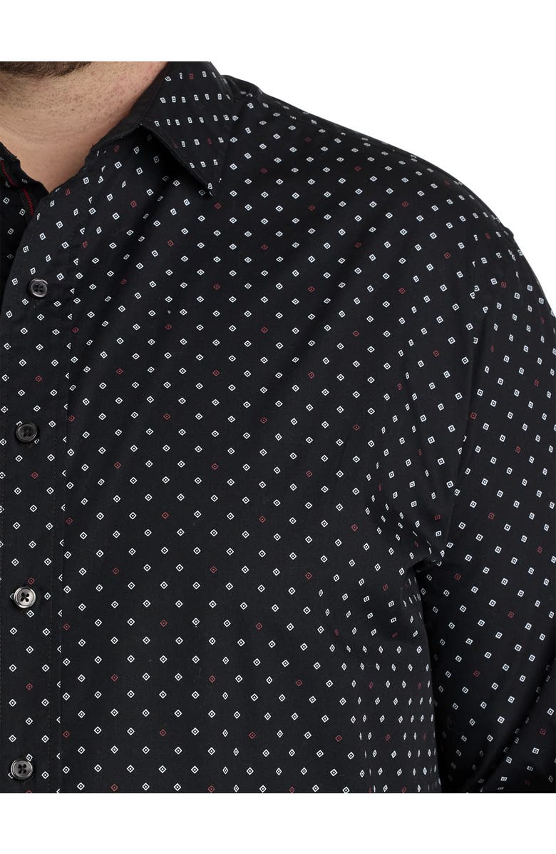 Synrgy by DXL Big & Tall Micro Diamond Sport Shirt, Alternate, color, Black