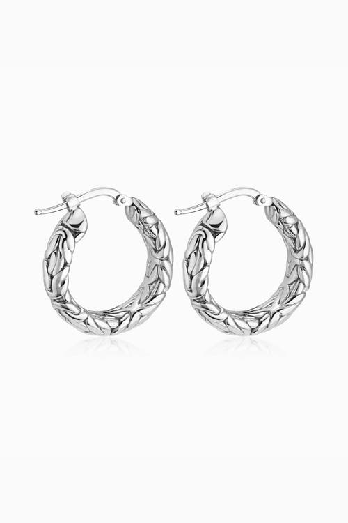 Oradina Sterling Silver Byzantine Artisan Hoops