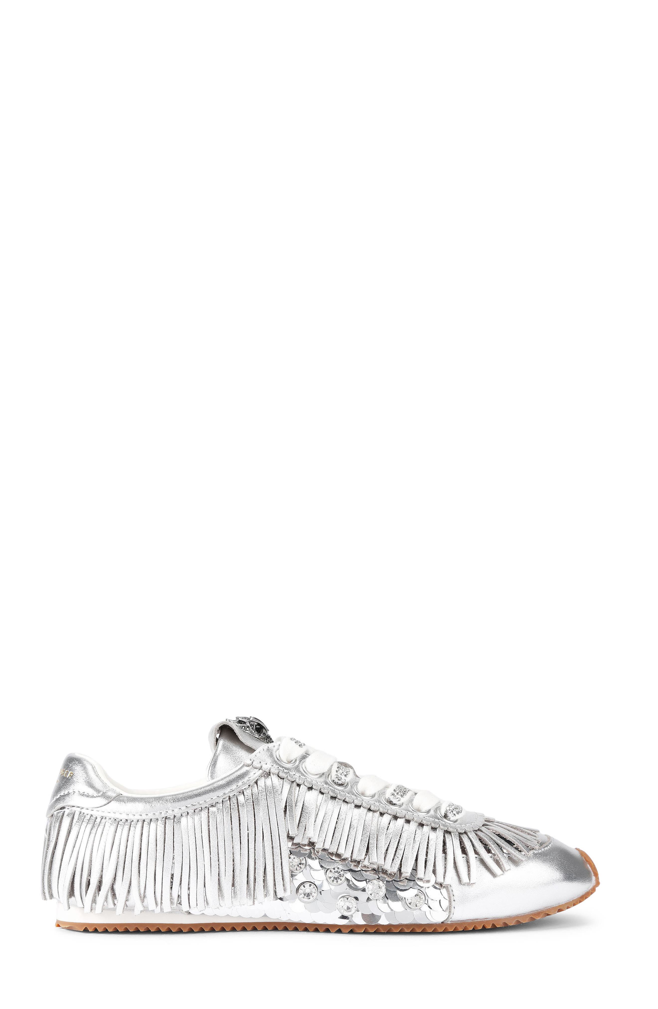 Kurt Geiger London Islington Fringe Sneaker, Main, color, Silver